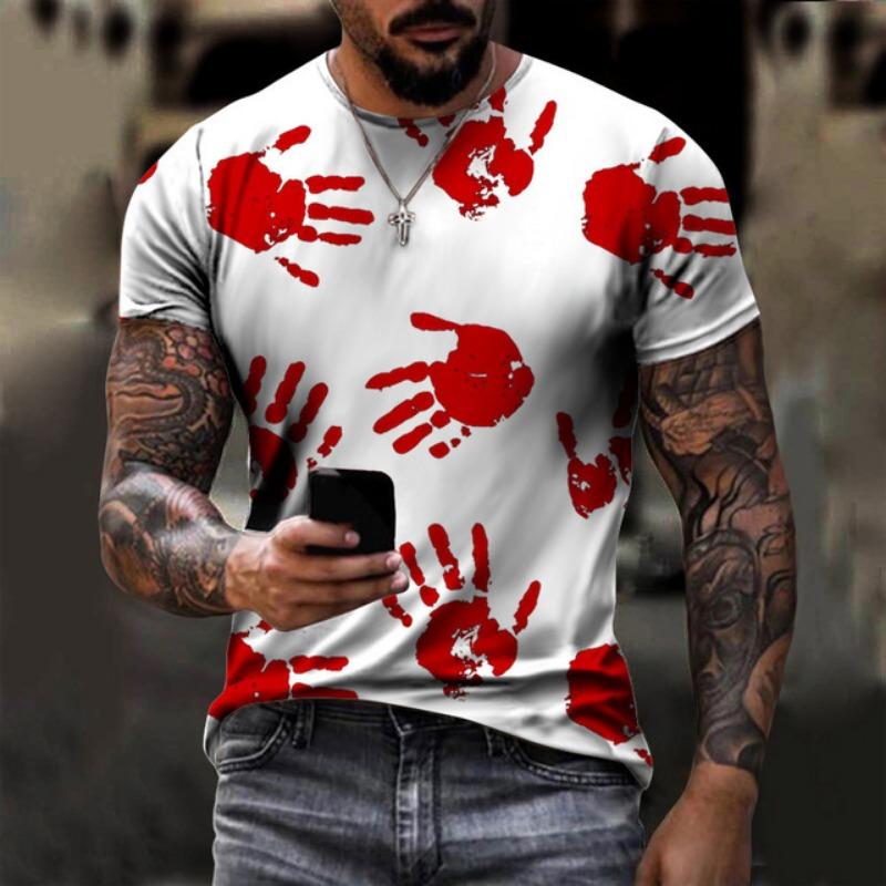 Horror Halloween T-shirts liliac sângeros 3D Print bărbați femei nou mânecă scurtă tricou supradimensionat Harajuku Y2K topuri tricouri copii îmbrăcăminte