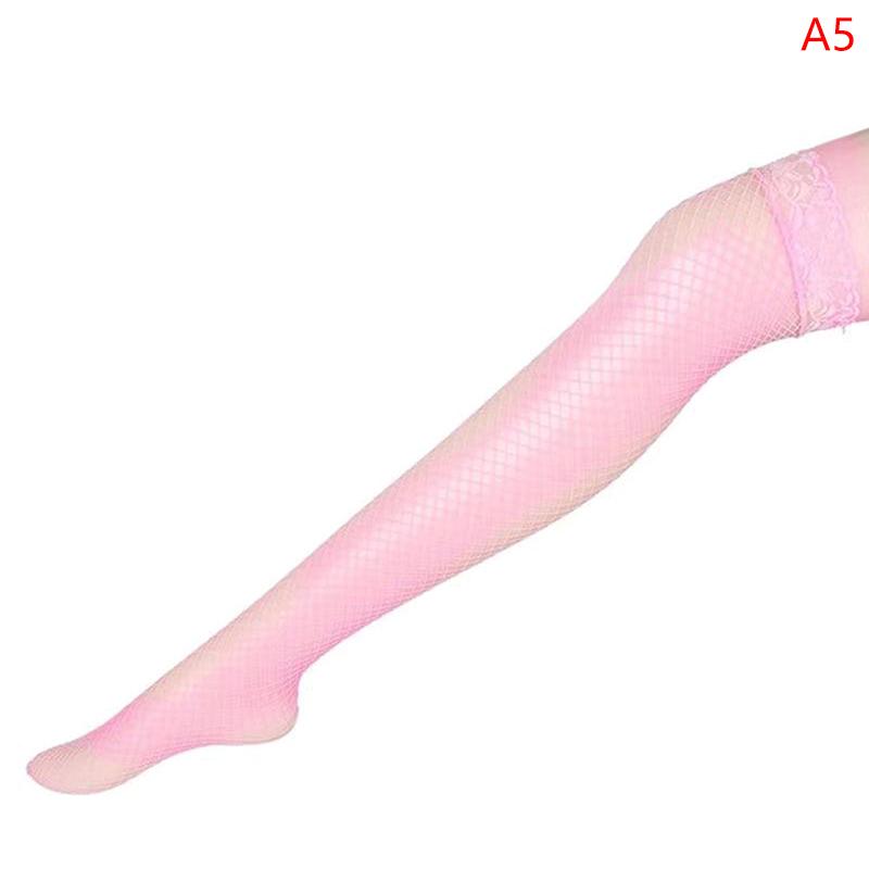 Ciorapi de plasă de plasă de culoare albă, negru, sexi, pentru femei, fete, elastice, de vară, deasupra genunchiului, dantelă, ciorapi lungi