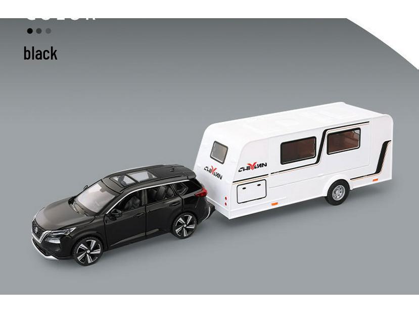 Zhongyuanxing 21016FC Towable Caravan Alloy Toy Car Model with Sound and Light Features.