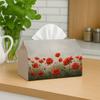 1pc Impressionist Romantic Tissue Box with Field Red, The Living Room And Dining Room, Suitable for High-End Tissue Storage In The Bathroom.