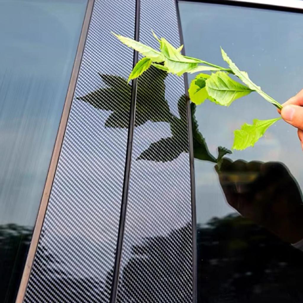 Fit For BMW 3 Series G20 G21   - Silvery Carbon Glossy Black Column B C Pillars Post Window Cover Trim Sticker