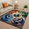 Yin Yang Element Dragon Chinese Loong Cartoon Living Room Non Slip Area Rug Carpet for Bedroom Playroom Sofa,Home Decor Doormat