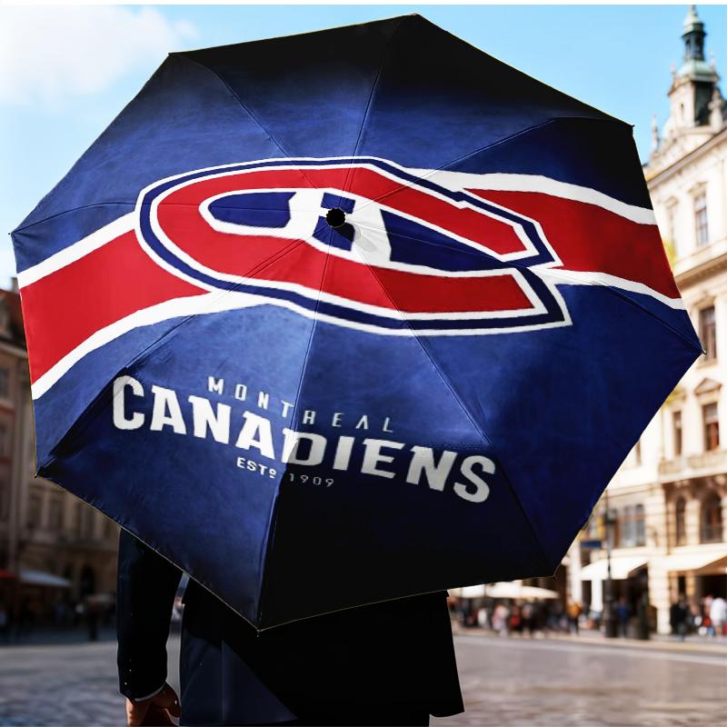 Montreal Canadi-ens Hockey Team Umbrella Folding umbrella, automatic umbrella 8-Frame for Travel, camping Use Gift for Halloween Christmas