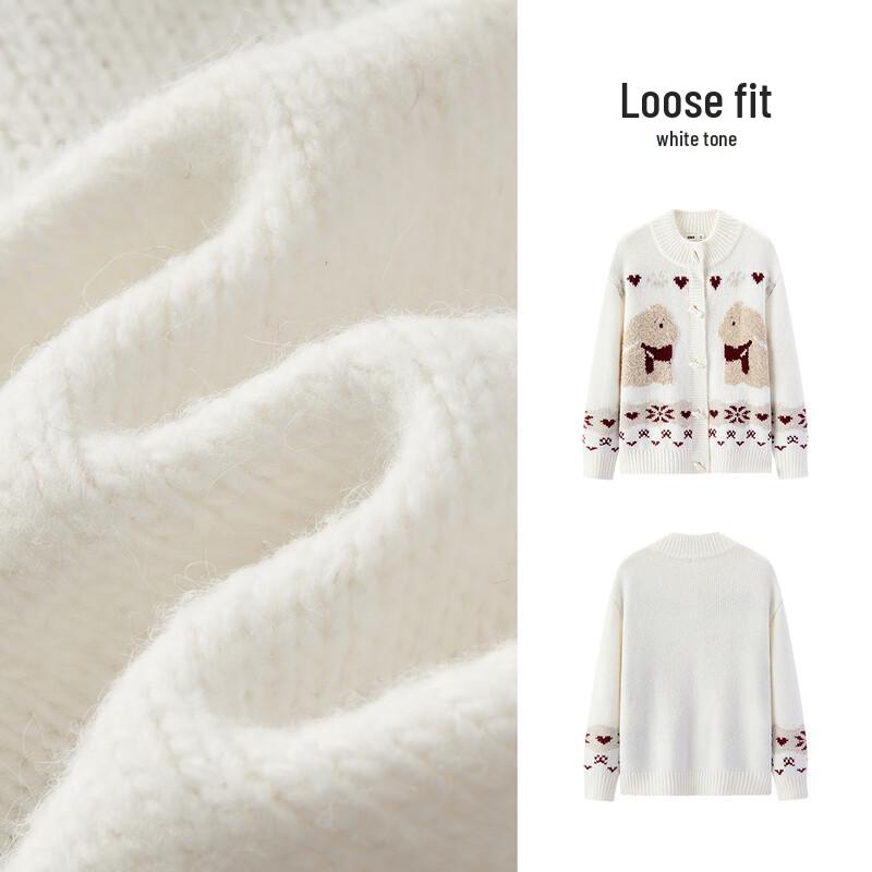 Semir Damen Welpen Jacquard Toggle Strickjacke