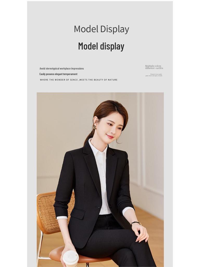 Women's Navy Blue Workwear Shirt and Suit Set for Post Office Bank Employees