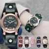Piece Retro Watch Fashion Mechanical Watch Round Leather Strap Women'S Watch Women'S Watch