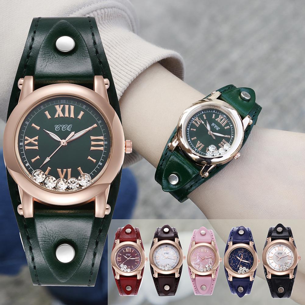 Piece Retro Watch Fashion Mechanical Watch Round Leather Strap Women'S Watch Women'S Watch