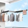 Wall Mounted Drying Rack Foldable 3 Folding Pole Clothesline Retractable Aluminum Wall Mounted Drying Rack Folding Clothesline