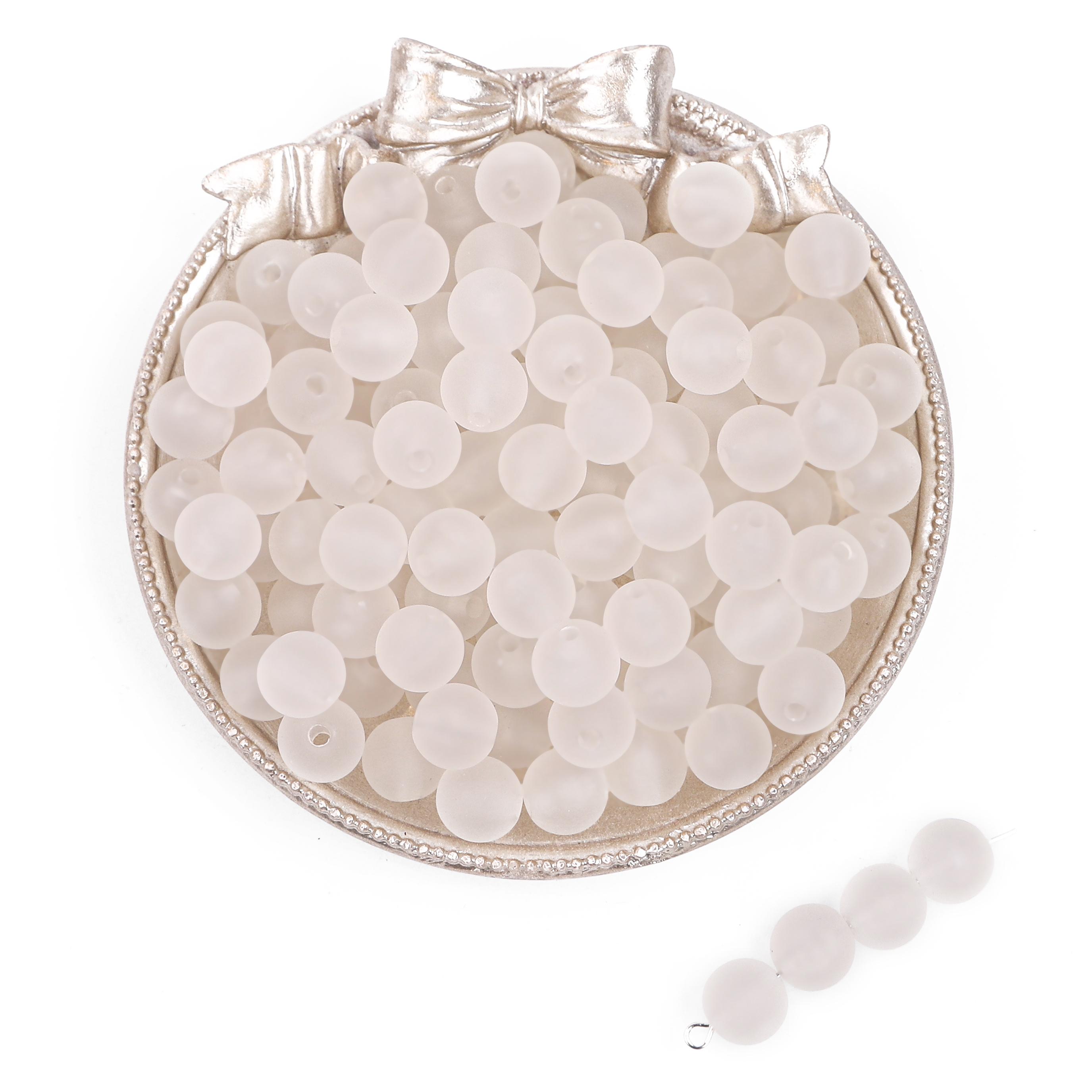 

500 г Пластиковые акриловые бусины матовые прозрачные россыпью бусины для ожерелья браслета DIY ювелирных изделий ремесла 10mm 500g белый