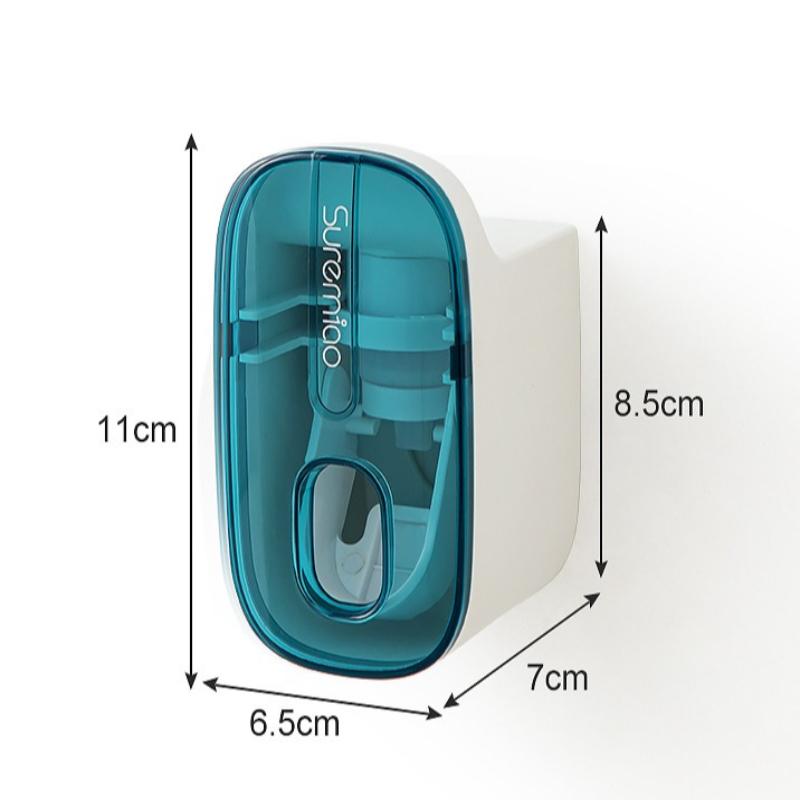1 dispensador automático de pasta de dientes, accesorio de baño, exprimidor de pasta de dientes para montaje en pared, soporte para cepillo de dientes