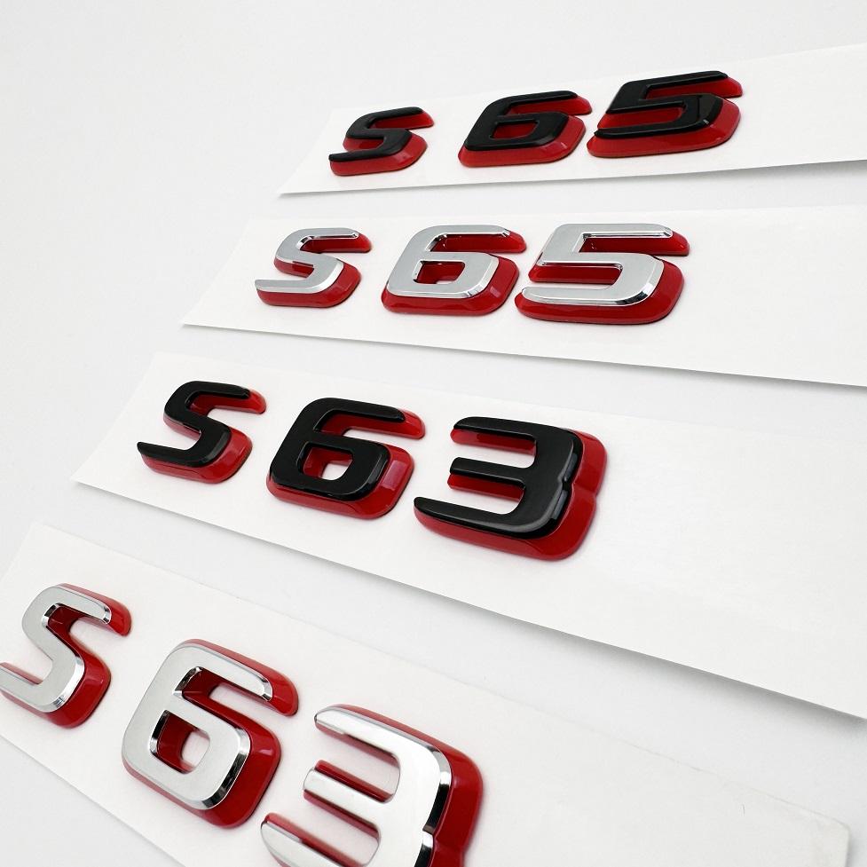 3D New style Two tone Number Letters S63 S65 S63L S65L ABS Emblem for W222 W223 Car Fender Trunk Logo Sticker