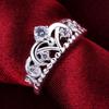 925 Sterling Silver Crown AAA Zircon Ring Women Fashion Wedding Jewelry