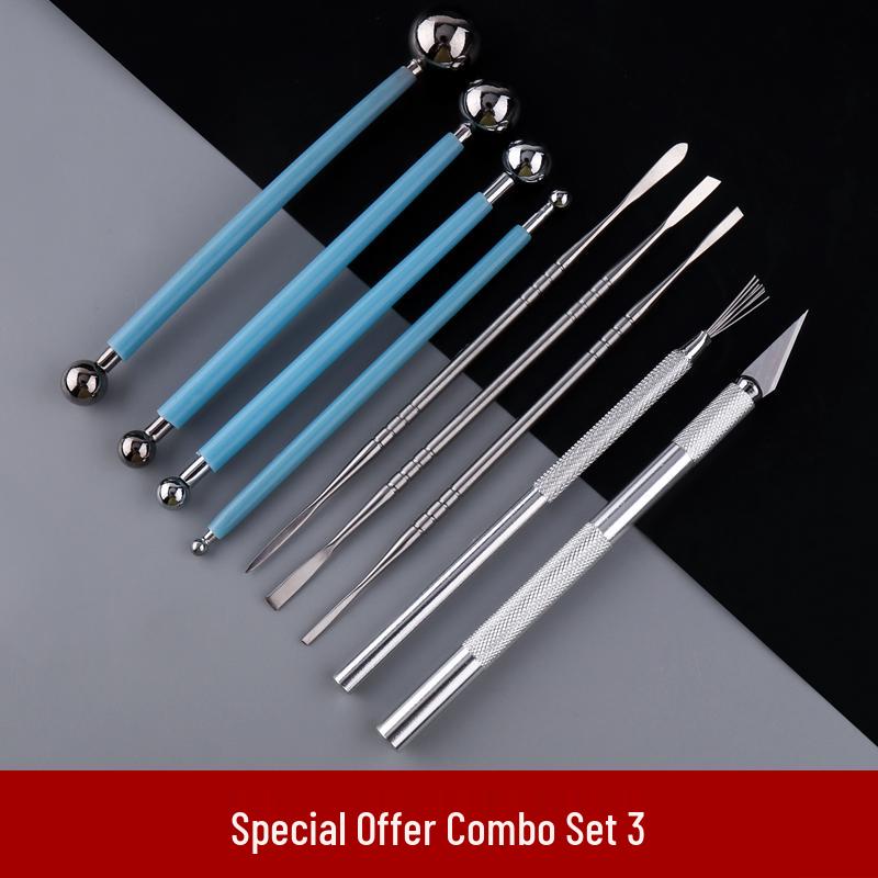 Stainless Steel Clay Sculpture Tool Set: Spatula & Eye Knife
