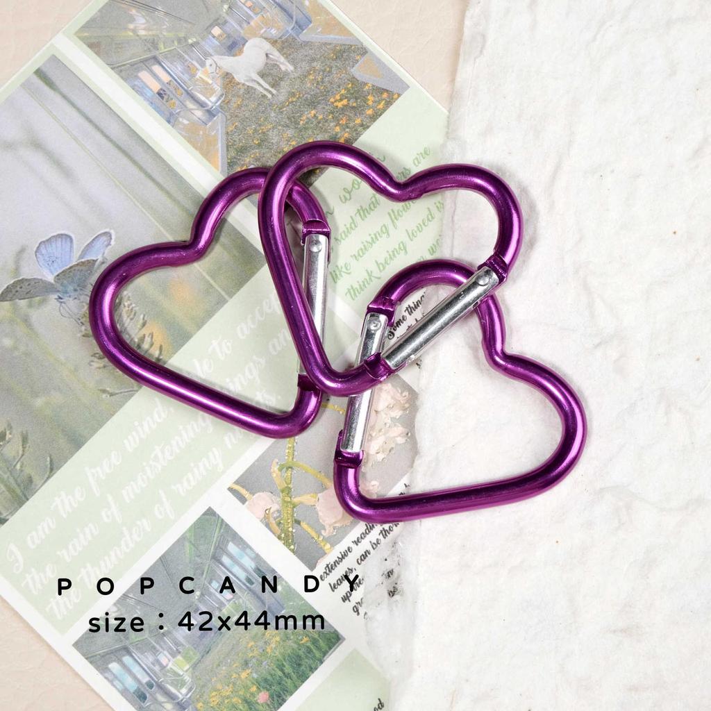 Heart-Shaped Colorful Backpack Keychain with Aluminum Alloy Snap Hook - Outdoor Carabiner Jewelry Pendant