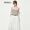 MO&Co. Nautical Striped A-Line Vest Dress with Belt