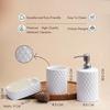 Premium Ceramic Bathroom Accessories Set of 3 | Modern Luxury Bath Set with 300ml Soap Dispenser, Toothbrush Holder & Soap Dish | Bathroom Decor Items
