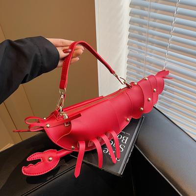 Personalized Lobster Bag New European and American Fashion Rivet Design Shoulder Bag Cute Girl Versatile Messenger Bag Tide