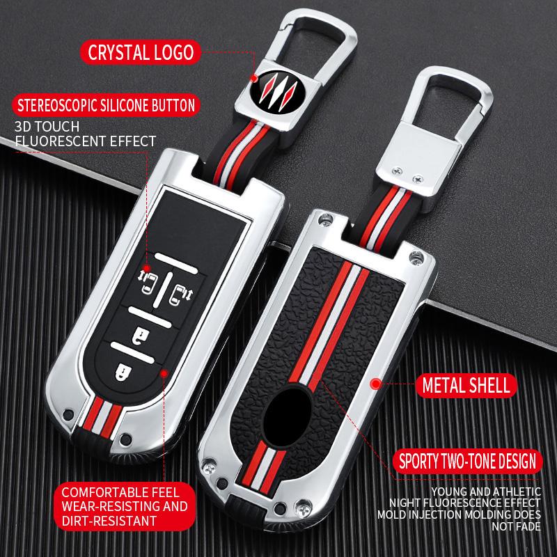 Metal Car Key Case Cover Shell Fob for Toyota ROOMY Tank Passo Roomie for Daihatsu LA600S LA610S LA150S Canvas Tanto Move 2015