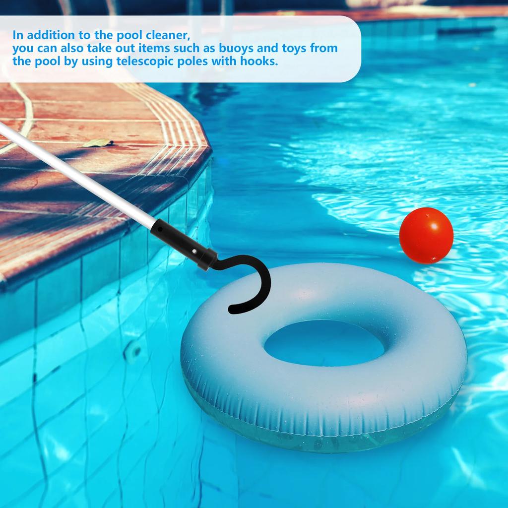 4Pcs Robotic Pool Cleaner Hook Universal Swimming Pool Vacuum Robot Telescopic Pole Hook Replacement Parts Accessories Black