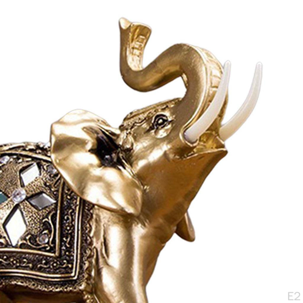 Statue Golden Sculpture Resin Feng Shui Figurine for Car Shelf Cafe Shopwindow Decor