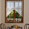1PC Phoenix Tail Flower Pearl Decoration Short Curtain, Small Curtains for Kitchen, Bathroom, Home Decor