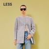 2024 Spring Collarless Hidden Placket Blazer