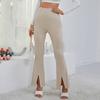 Pantaloni de modă Femei Active cu talie înaltă Pantaloni de jogging largi Pantaloni evazați Split Pentru Femei