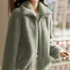 Women's short jacket autumn and winter new fleece thickened casual fleece cardigan double-sided fleece sweater