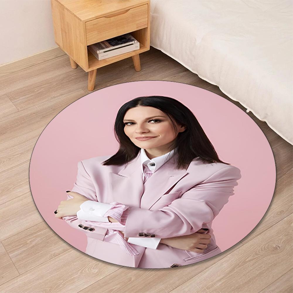 Laura Pausini Printed Round Rug Carpet Chair Rug Area Rug Entryway Doormats,for Office Chair Living Room Bedroom Kitchen Room.