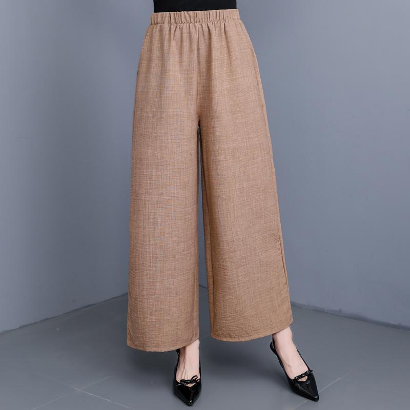 Pantaloni Larghi Estivi Abbigliamento Donna Taglie Forti Casual Larghi Vintage Vita Alta Pantaloni Neri