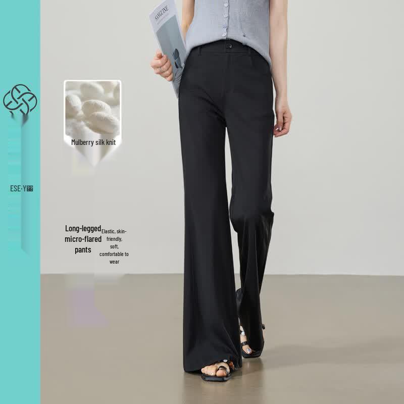 ESE-Y Women s Lyocell Silk Blend Micro-Flare Commuter Pants 27L