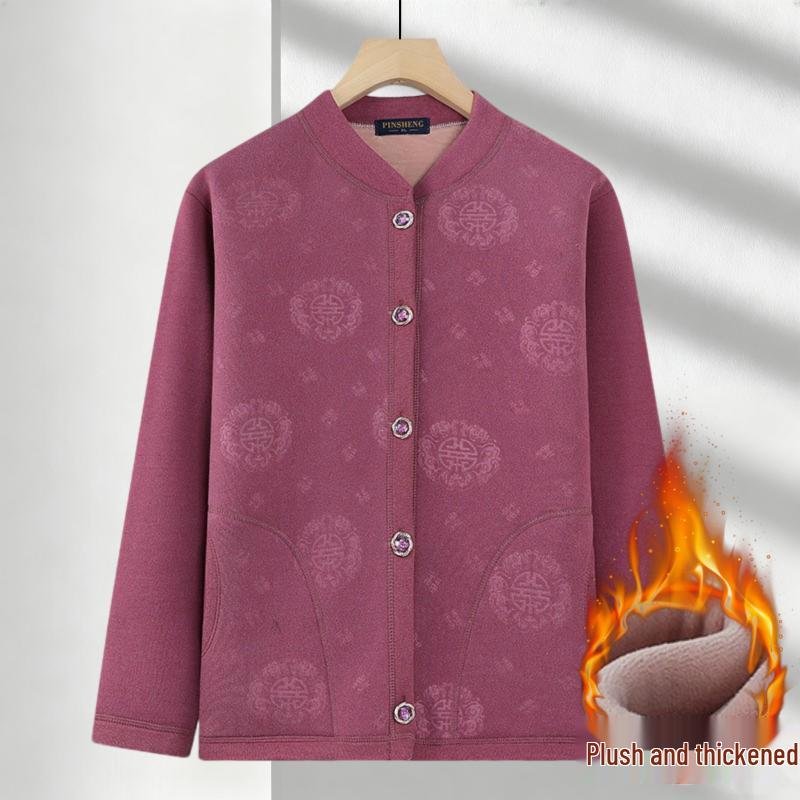 

Warm Cotton Rhombus Jacquard Jacket for the Elderly XL (80—120 Jin)