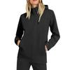 Women Solid Stripe Rain Jacket Outdoor Plus Waterproof Hooded Raincoat Windproof