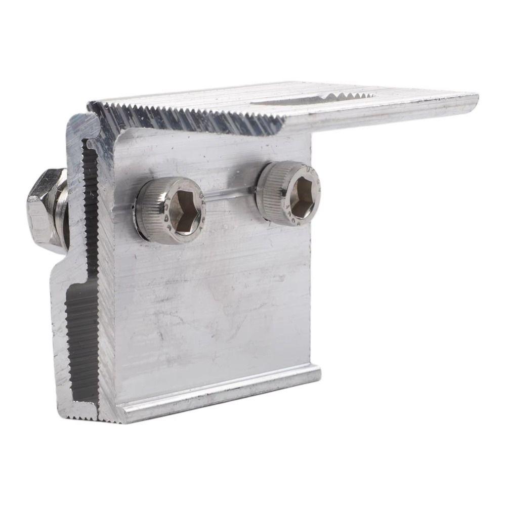 1Pcs Aluminum Alloy Solar Panel Clamp Silver Roof Mounting Bracket for Off Grid Solar Power System