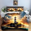 Lighthouse Sunset Scenery. Bedding Duvet Cover Sets Duvet Covers Pillowcases Gifts (1 * Duvet Cover 2 * Pillowcases, Without Duvet Insert)