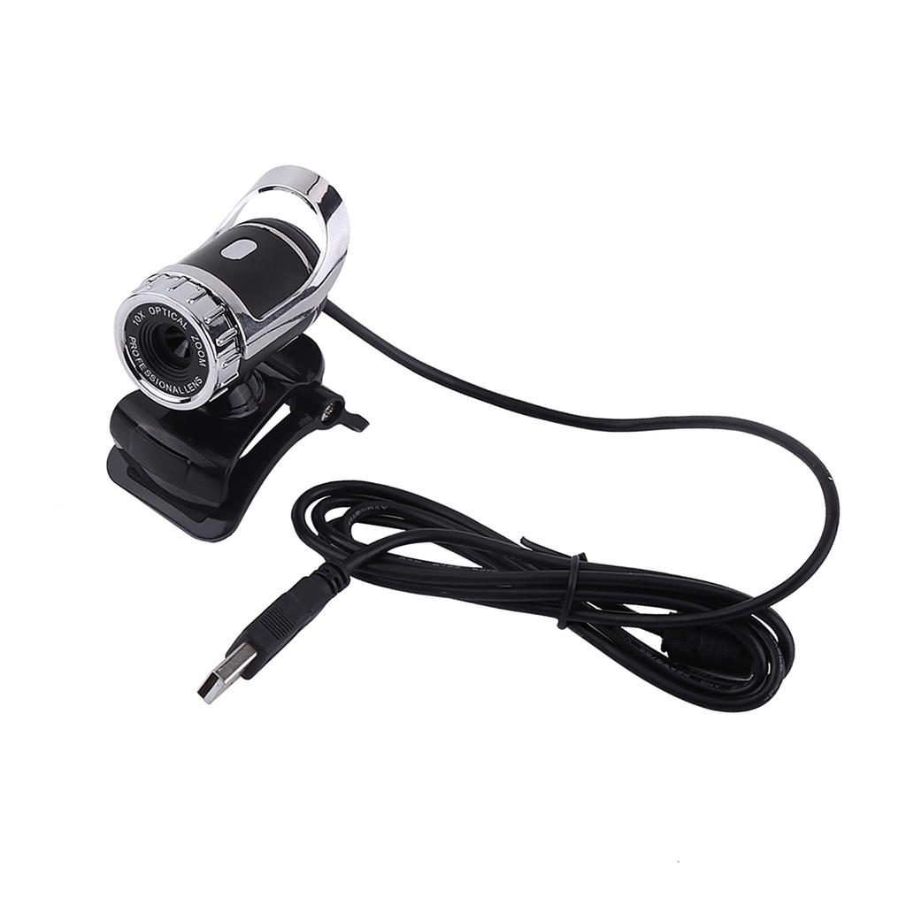12M Clip on Webcam Web Camera HD 360 Rotating Stand Built in Microphone for PC Silver