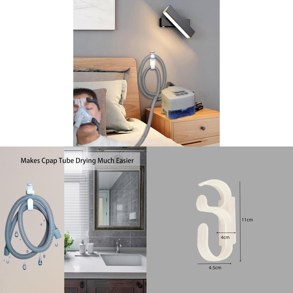 Abs Cpap Tube Holder With Double Hooks For Bedroom Sleep Apnea Equipment Storage