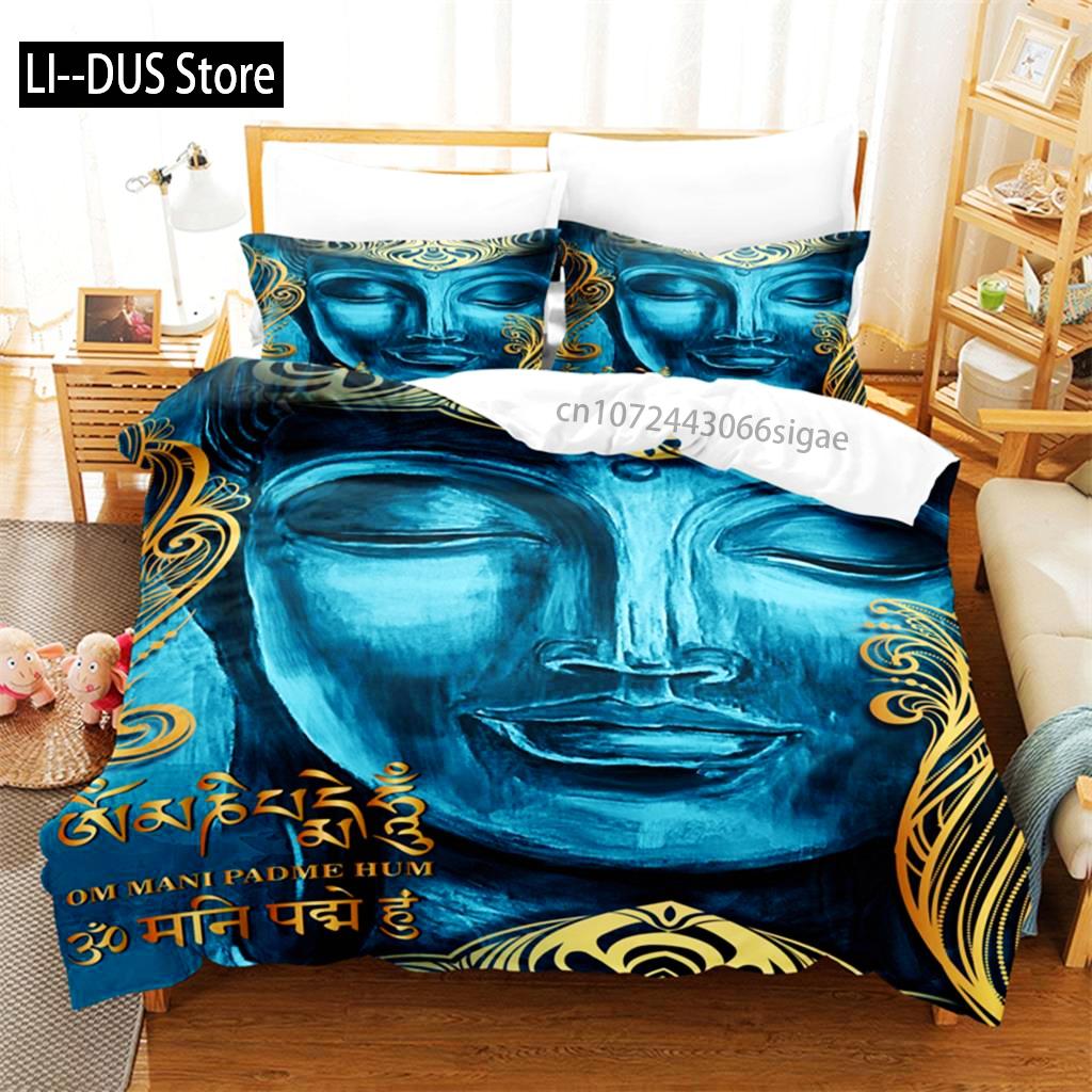 Buddha Statue Bedding Set Duvet Cover Set 3d Bedding Digital Printing Queen Size Bedding Set Fashion Design