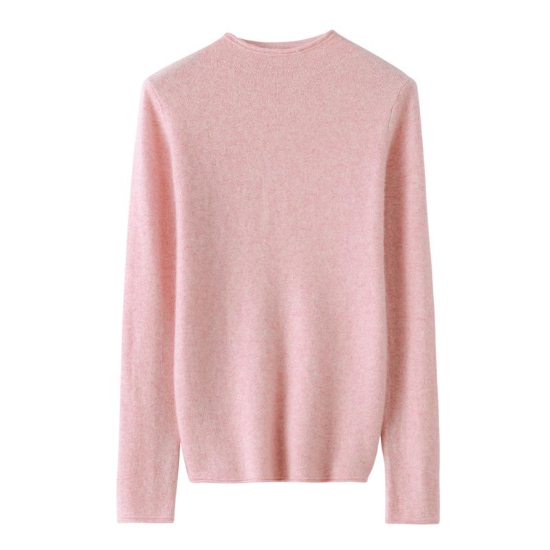 Korean Style High-Neck, Warm, Tight-Fitting Wool Sweater for Women To Pair with a Knit Cashmere Sweater.