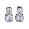 Hot-selling Double-layer Square Full Diamond Earrings, Women's Temperament Dinner Versatile Retro Court Style Jewelry