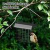 Outdoor Hanging Metal Suet Bird Feeder with Roof and Square Grid Design for Garden Backyard Patio Use