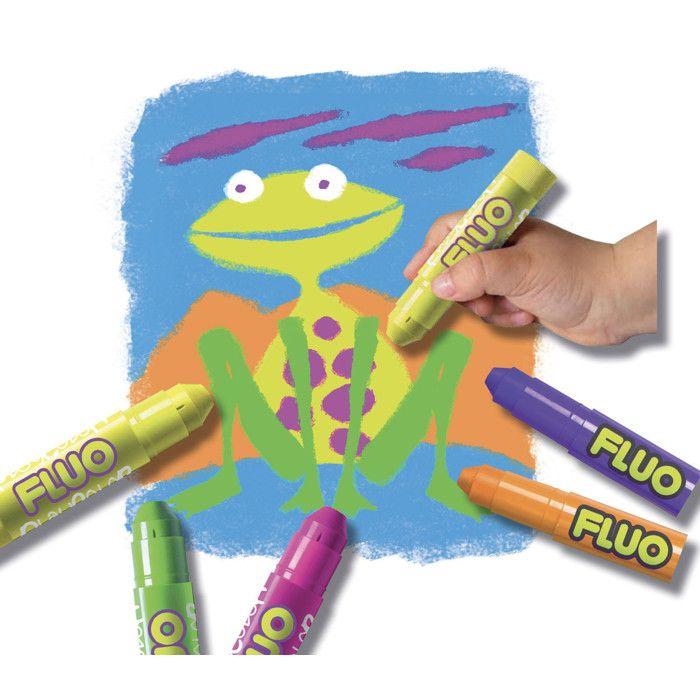 Solid Gouache Paint Sticks 10g - Playcolor Fluo One - 6 Assorted Colours - 10431