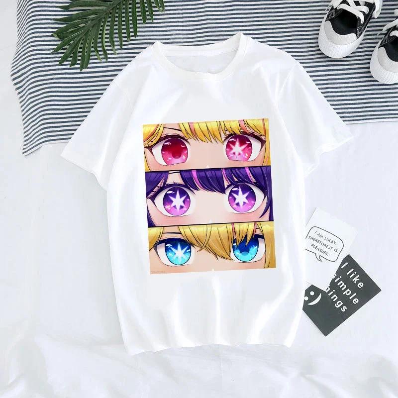 Fashion Women T-shirt Manga Anime Oshi No Ko Harajuku Ullzang T Shirt Female Ai Ruby Akane Aquamarine Hoshino Clothes Tops