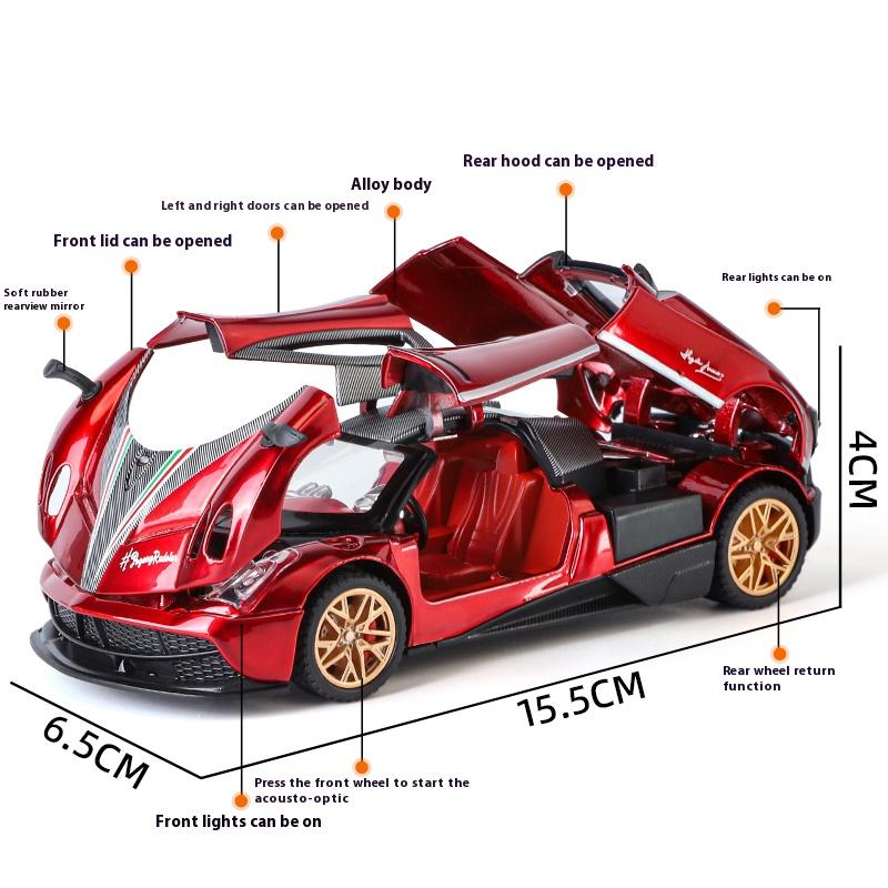 1/32 Scale Pagani Huayra BC Supercar Alloy Metal Diecast Model Car Library Static Sound & Light Ornaments Birthday Gift for Boyfriend