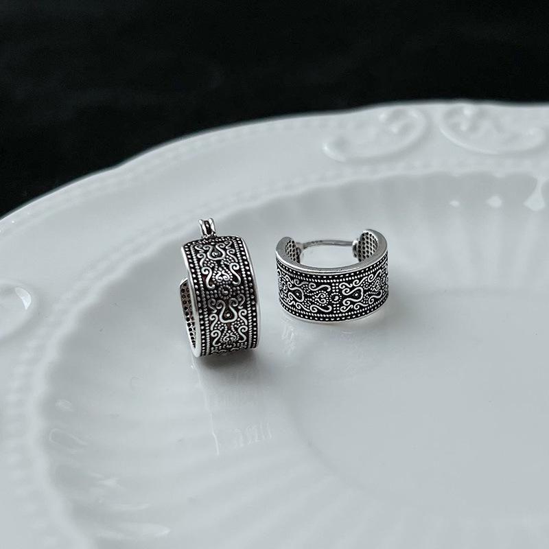 

925 Sterling Silver Grass Pattern Luxury Vintage Earrings For Woman Engagement Minimalist Jewelry Accessories Prevent Allergies серебряный