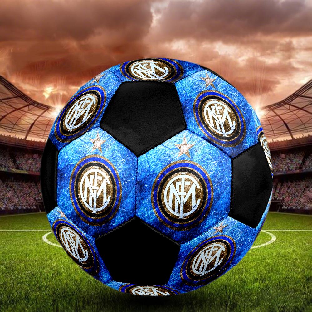 TAGLIA 5 Pallone da Calcio FC Internazionale Milano Colorato Per Tutte le Età Cucito a Macchina PVC Pronto per la Competizione Resistente Alta Rimbalzabilità