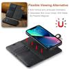 DG.MING For iPhone 15 Anti-Scratch Split Leather Wallet Stand Cover Detachable Magnetic Phone Case Shell
