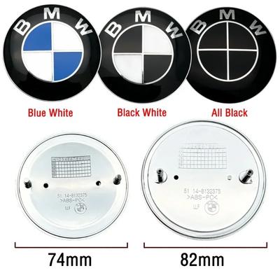 1Pcs 82mm 74mm Chrome Base Front/rear Boot Badges Hood Trunk Emblem Logo For E46 E39 E38 E90 E60 Z3 Z4 X3 X5 X6 Accessories