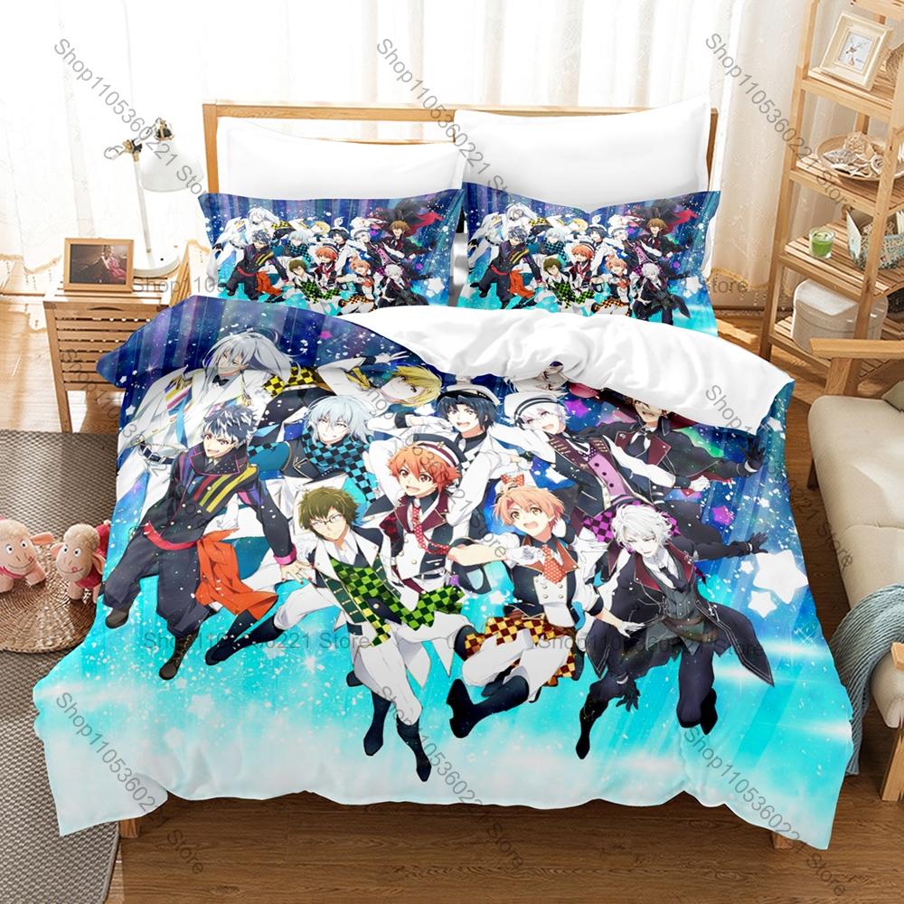 IDOLiSH7 Bedding Set Duvet Cover + 2 Pillowcases Male Idol Rhythm Game Concert Stage Anime Bedroom Decor