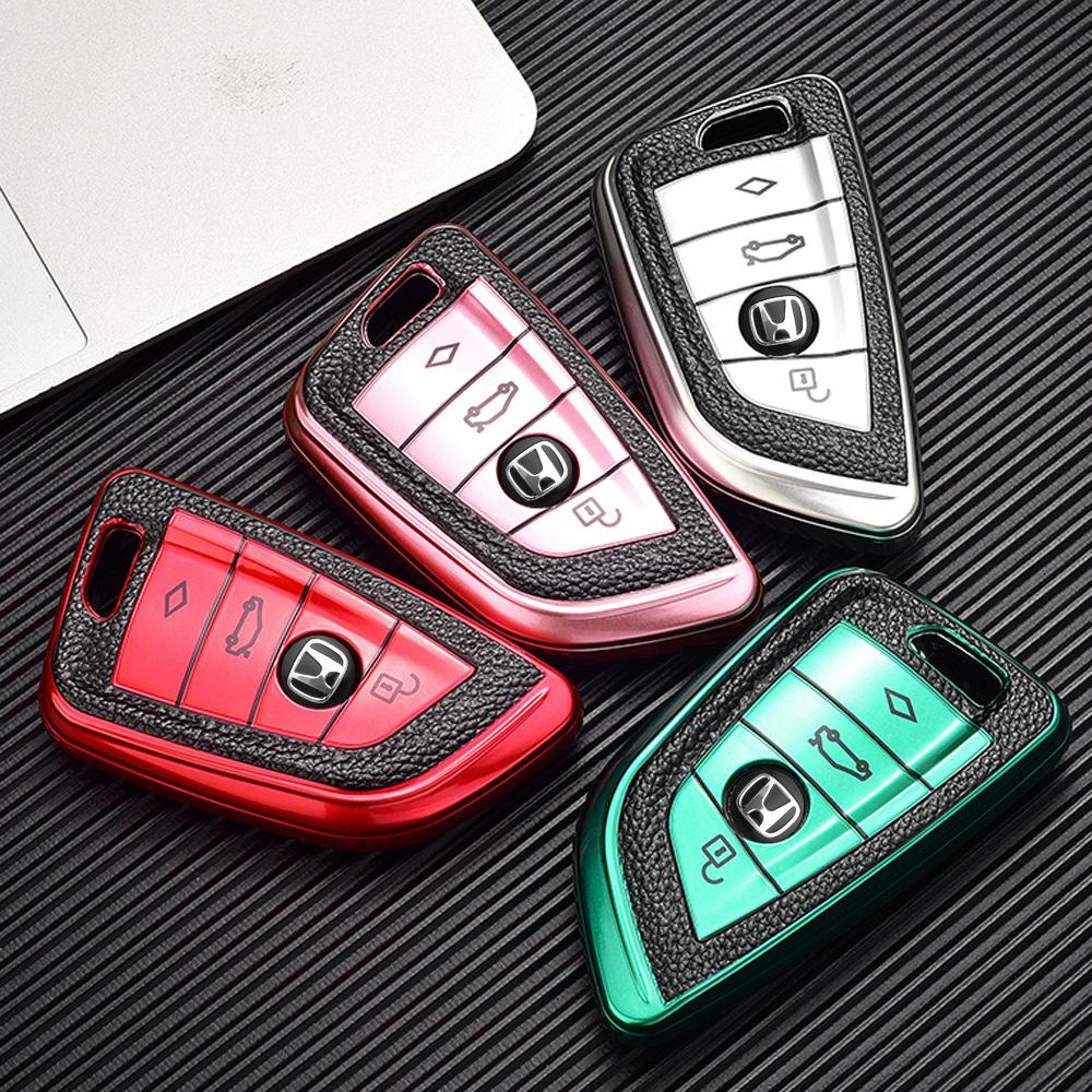 3D Metal Leather Car Emblem Key Chain Keyring Pendants Accessories For Honda Civic 10th 11th Gen Hrv Jazz City Fit 7 Crv Odyssey IP8